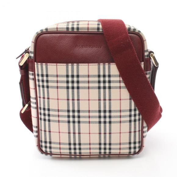 Burberry Nova Check Shoulder Bag Canvas Leather Women's Beige Multicolor - Picture 1 of 10